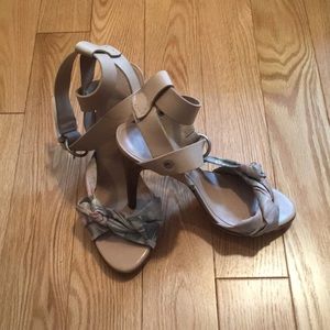 ALLSAINTS Spitalfields beige leather strappy heels